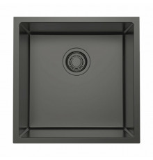 Мойка, OMOIKIRI, Tadzava, шгв 440*440*200, отверстия для смесителя-отсутствуют, цвет-вороненая сталь