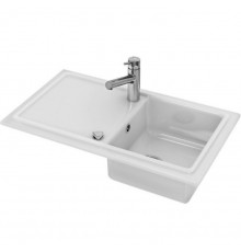 Мойка, Duravit, Cassia, с крылом, шгв 860*510*225, отверстия для смесителя-1, цвет-белый