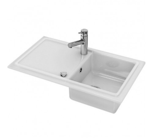 Мойка, Duravit, Cassia, с крылом, шгв 860*510*225, отверстия для смесителя-1, цвет-белый