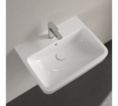 Раковина, Villeroy&Boch, O.Novo, шгв 600*460*125, отверстия для смесителя-1 сквозное, 2 промаркированных, AntiBac, цвет-альпийский белый