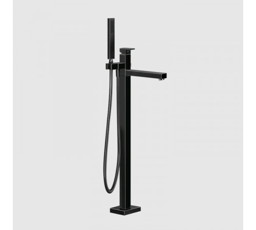 Смеситель для ванны и душа, Gessi, Rettangolo, напольный, цвет-Black Metal PVD