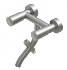 Смеситель для ванны и душа, Quadro design, Ono, настенный, цвет-Steel Brushed