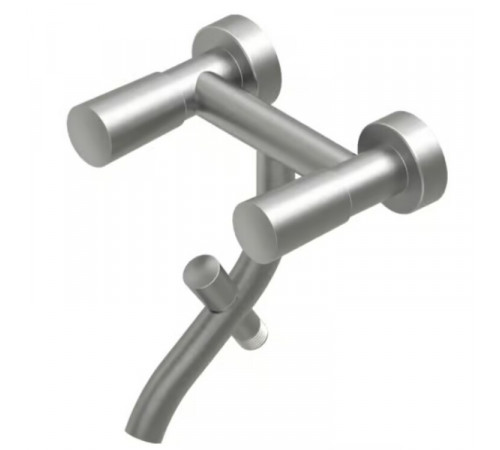 Смеситель для ванны и душа, Quadro design, Ono, настенный, цвет-Steel Brushed