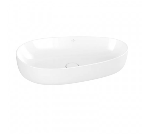 Раковина, Villeroy&Boch, Antao, шгв 650*400*145, отверстия для смесителя-отсутствуют, CeramicPlus, цвет-камень белый