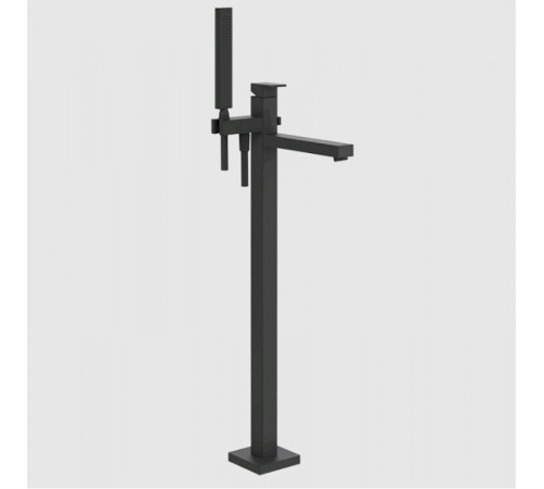 Смеситель для ванны и душа, Gessi, Rettangolo, напольный, цвет-черный матовый