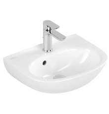 Раковина, Villeroy&Boch, O.Novo, шгв 450*360*110, отверстия для смесителя-1 сквозное, 2 промаркированных, цвет-альпийский белый