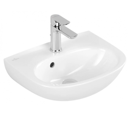 Раковина, Villeroy&Boch, O.Novo, шгв 450*360*110, отверстия для смесителя-1 сквозное, 2 промаркированных, цвет-альпийский белый
