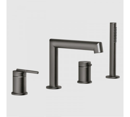 Смеситель для ванны и душа, Gessi, Ingranaggio, цвет-Black Metal Brushed PVD