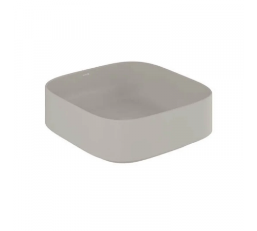 Раковина, Kludi, RESA C, soft-edge, шгв 400*400*140, отверстия для смесителя-отсутствуют, цвет-серо-бежевый матовый