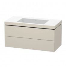 Тумба под раковину, Duravit, L-Cube, шгв 1000*480*500, раковина-в комплекте, цвет-серо-коричневый матовый