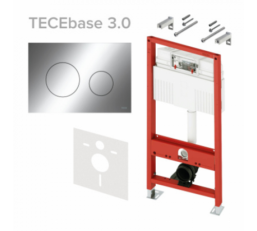 Инсталляция, TECE, TECEbase 3.0, для унитаза, шгв 500*230*1320, клавиша-TECEloop, цвет клавиши-хром