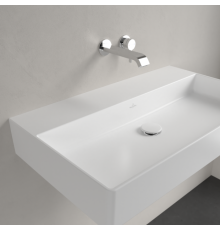 Раковина, Villeroy&Boch, Memento 2.0, шгв 800*470*135, отверстия для смесителя-отсутствуют, CeramicPlus, цвет-альпийский белый