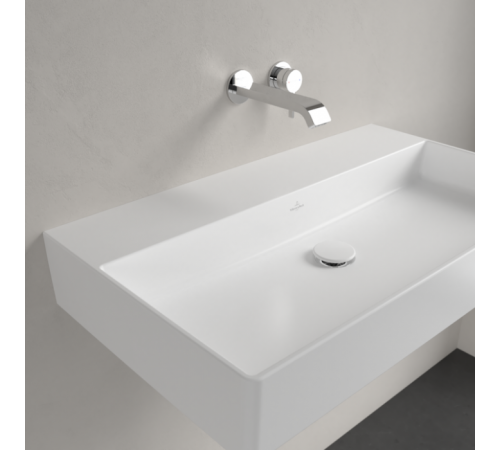 Раковина, Villeroy&Boch, Memento 2.0, шгв 800*470*135, отверстия для смесителя-отсутствуют, CeramicPlus, цвет-альпийский белый