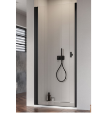 Дверь, Radaway, Nes 8 Black DWJ I, шв 700*2000, петли-слева, цвет фурнитуры-черный матовый, цвет стекла-прозрачный, Easy Clean