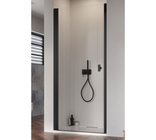 Дверь, Radaway, Nes DWJ I, шв 800*2000, петли-слева, черный, цвет стекла-прозрачный, Easy Clean
