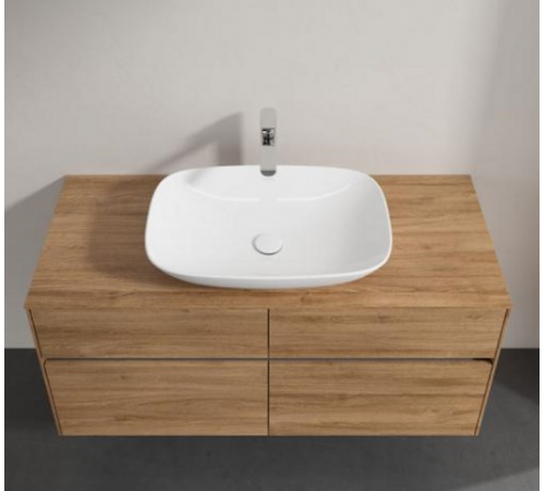Раковина, Villeroy&Boch, Loop&Friends, шгв 620*420*120, отверстия для смесителя-отсутствуют, CeramicPlus, цвет-камень белый