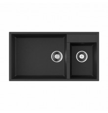 Мойка, OMOIKIRI, Tedori, шгв 850*465*235, отверстия для смесителя-2 промаркированных, чаши-2, цвет-чёрный