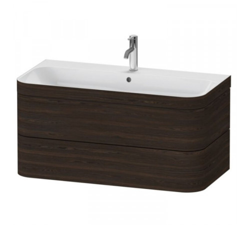 Тумба под раковину, Duravit, Happy D.2 Plus, шгв 975*490*480, раковина-в комплекте, цвет-орех брашированный