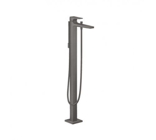 Смеситель для ванны и душа, Hansgrohe, Metropol, напольный, цвет-шлифованный черный хром