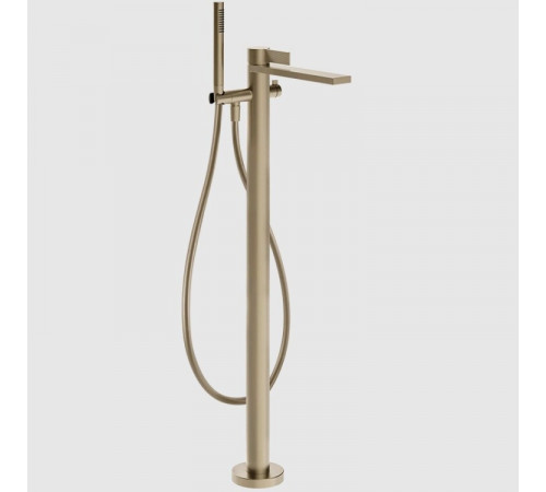 Смеситель для ванны и душа, Gessi, Inverso Rigato, напольный, цвет-Finox Brushed Nickel