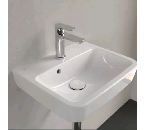 Раковина, Villeroy&Boch, O'Novo, шг 450*370, отверстия для смесителя-1, Clean Plus, AntiBac, цвет-альпийский белый (белый Alpin)