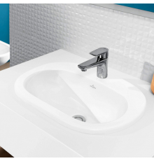 Раковина, Villeroy&Boch, O.Novo, шгв 560*405*155, отверстия для смесителя-1 сквозное, 2 промаркированных, цвет-альпийский белый