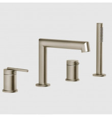 Смеситель для ванны и душа, Gessi, Ingranaggio, цвет-Finox Brushed Nickel