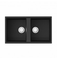 Мойка, OMOIKIRI, Kitagawa, шгв 836*488*200, отверстия для смесителя-2 промаркированных, чаши-2, цвет-графит