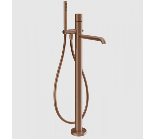 Смеситель для ванны и душа, Gessi, Habito Unito, напольный, цвет-Copper Brushed PVD