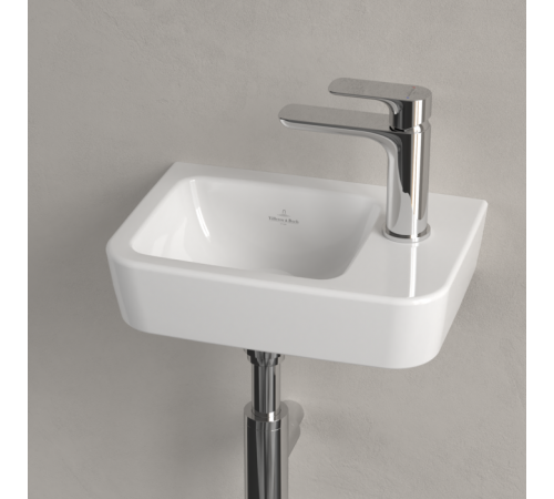 Раковина, Villeroy&Boch, O.Novo, шгв 360*250*95, отверстия для смесителя-1, AntiBac, цвет-альпийский белый