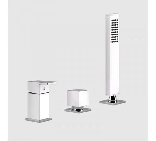 Смеситель для ванны и душа, Gessi, Rettangolo, на 2 потребителя, цвет-хром