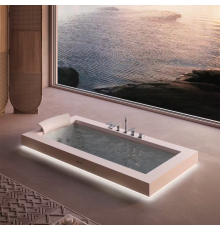 Гидромассажная ванна, Jacuzzi, Aura Uno Corian, шгв 1850*950*660, цвет ванны/смесителя-белый/хром