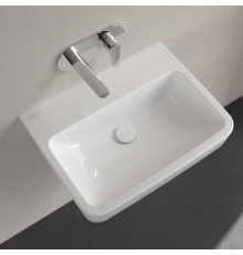 Раковина, Villeroy&Boch, O.Novo, шгв 600*460*125, отверстия для смесителя-отсутствуют, CeramicPlus/AntiBac, цвет-альпийский белый