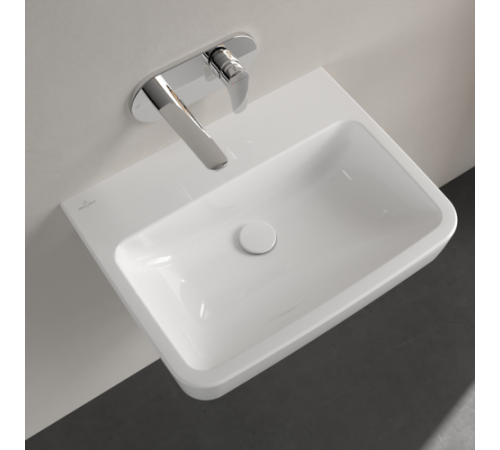 Раковина, Villeroy&Boch, O.Novo, шгв 600*460*125, отверстия для смесителя-отсутствуют, CeramicPlus/AntiBac, цвет-альпийский белый