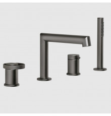 Смеситель для ванны и душа, Gessi, Anello, цвет-Black Metal Brushed PVD