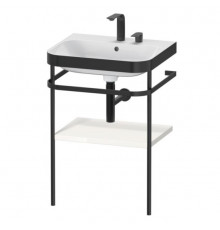 Консоль, Duravit, Happy D.2 Plus, шгв 575*490*850, с раковиной, цвет-чёрный матовый, цвет полки-белый