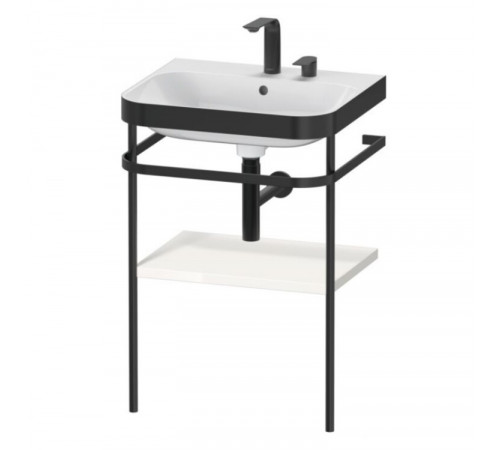 Консоль, Duravit, Happy D.2 Plus, шгв 575*490*850, с раковиной, цвет-чёрный матовый, цвет полки-белый