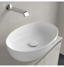 Раковина, Villeroy&Boch, Artis, шгв 485*325*135, отверстия для смесителя-отсутствуют, CeramicPlus/нет, цвет-альпийский белый (белый Alpin)