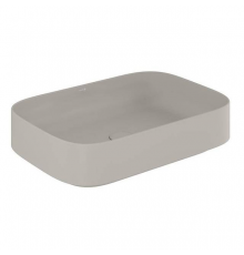 Раковина, Kludi, RESA S, soft-edge, шгв 600*400*140, отверстия для смесителя-отсутствуют, цвет-серо-бежевый матовый
