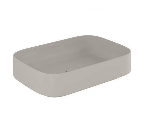 Раковина, Kludi, RESA S, soft-edge, шгв 600*400*140, отверстия для смесителя-отсутствуют, цвет-серо-бежевый матовый