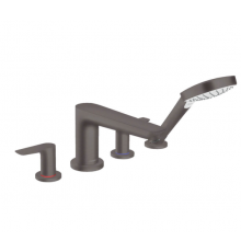 Смеситель для ванны и душа, Hansgrohe, Talis E, цвет-шлифованный черный хром