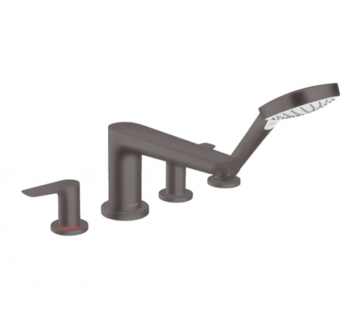 Смеситель для ванны и душа, Hansgrohe, Talis E, цвет-шлифованный черный хром