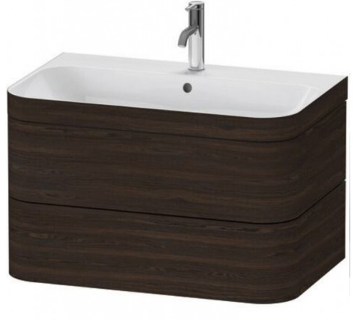 Тумба под раковину, Duravit, Happy D.2 Plus, шгв 775*490*468, раковина-в комплекте, цвет-орех брашированный