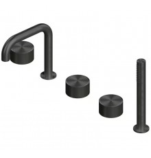 Смеситель для ванны и душа, Quadro design, Stereo, на борт ванны, цвет-Black gold PVD