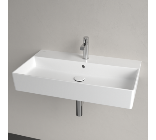 Раковина, Villeroy&Boch, Memento 2.0, шгв 800*470*140, отверстия для смесителя-1 сквозное, 2 промаркированных, цвет-альпийский белый