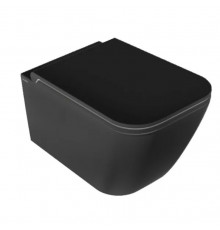 Унитаз, Globo, STONE, подвесной, шгв 360*520*330, CERASLIDE, BATAFORM, цвет-черный матовый