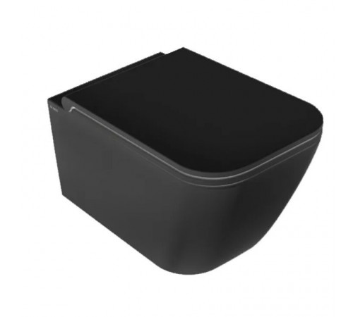 Унитаз, Globo, STONE, подвесной, шгв 360*520*330, CERASLIDE, BATAFORM, цвет-черный матовый