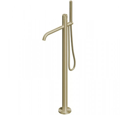 Смеситель для ванны и душа, Quadro design, Stereo, напольный, цвет-Light Gold PVD