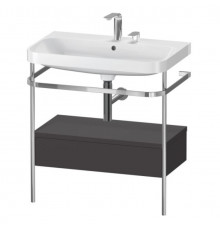 Консоль, Duravit, Happy D.2 Plus, шгв 575*490*850, с раковиной, цвет-хром, цвет ящика-графит суперматовый