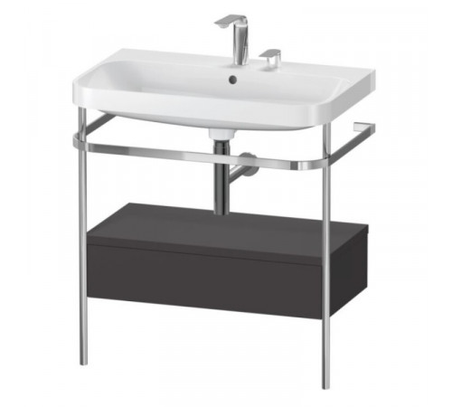 Консоль, Duravit, Happy D.2 Plus, шгв 575*490*850, с раковиной, цвет-хром, цвет ящика-графит суперматовый